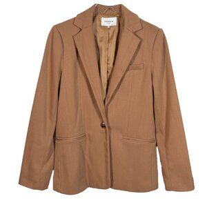 FRNCH Paris Classic Herringbone Light Brown Fabric Blazer Size Small